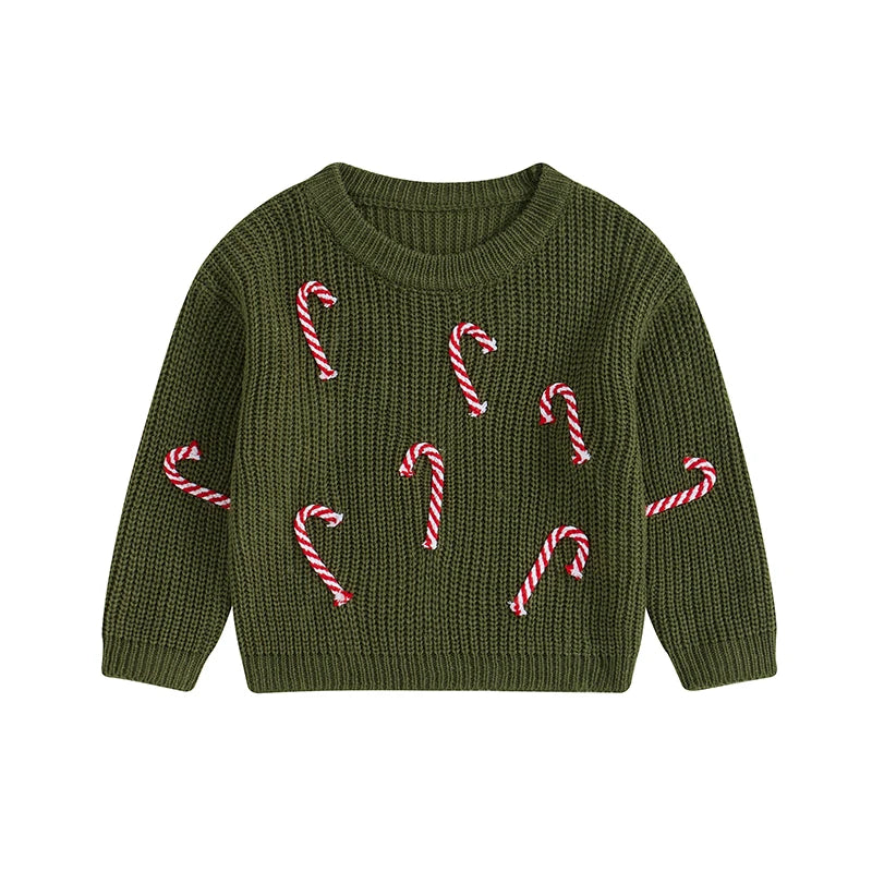 Christmas Sweaters Newborn Infant Knit Wear Toddler Knitting Pullovers Tops Baby Girl Boy Candy Cane Sweaters Kids Sweaters