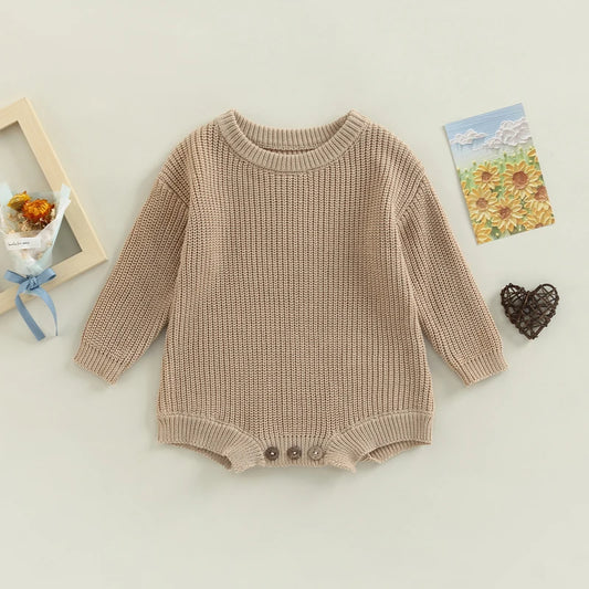 Baby Newborn Rompers Cotton Knit Clothes Infants Solid Color Playsuits Boys and Girls Sweater Jumpsuits Babies Clothing
