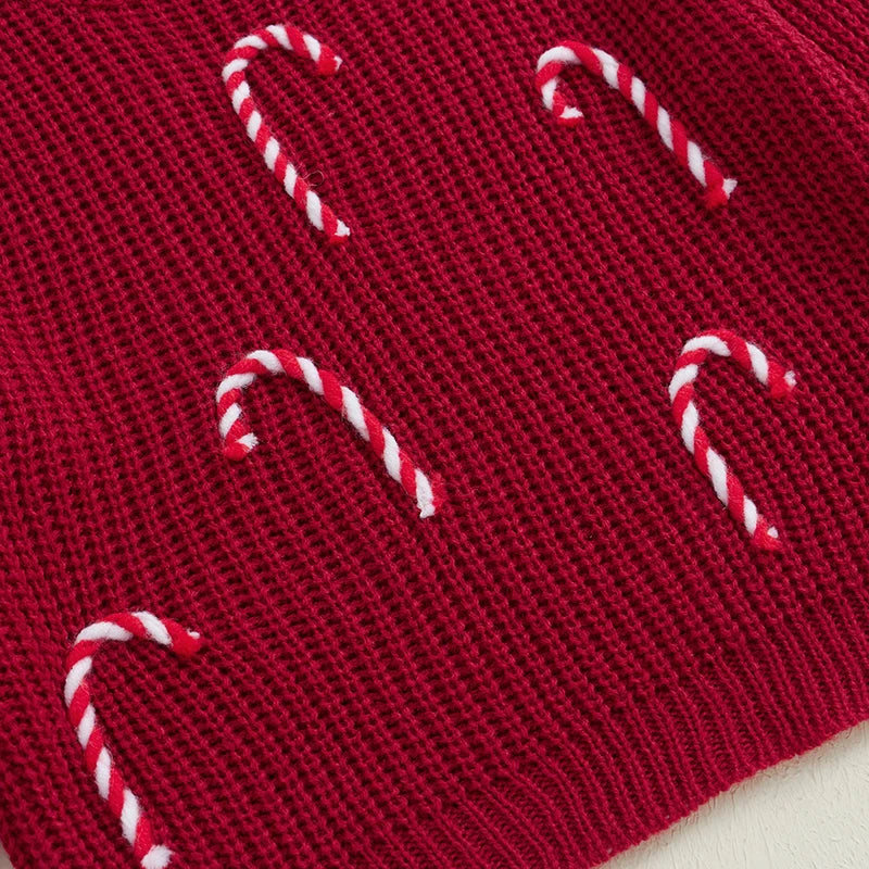 Christmas Sweaters Newborn Infant Knit Wear Toddler Knitting Pullovers Tops Baby Girl Boy Candy Cane Sweaters Kids Sweaters
