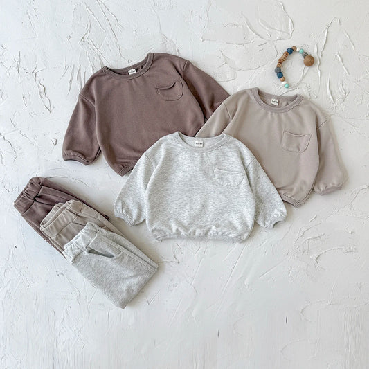 INS Kids Boys New York Sweatshirt & Jogger Pants Set 2025Autumn New Baby Girls Clothes Toddler Hoodie and Pants 2 Pcs Outfit