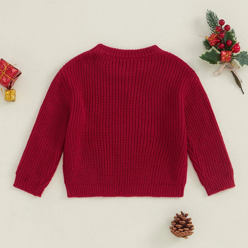 Christmas Sweaters Newborn Infant Knit Wear Toddler Knitting Pullovers Tops Baby Girl Boy Candy Cane Sweaters Kids Sweaters