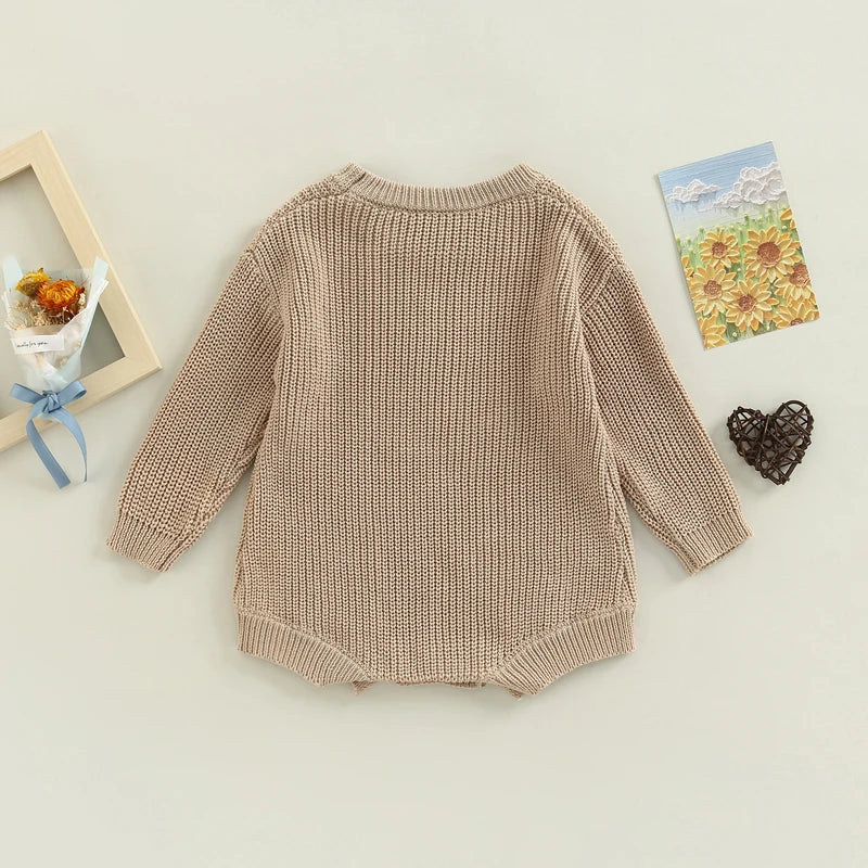 Baby Newborn Rompers Cotton Knit Clothes Infants Solid Color Playsuits Boys and Girls Sweater Jumpsuits Babies Clothing