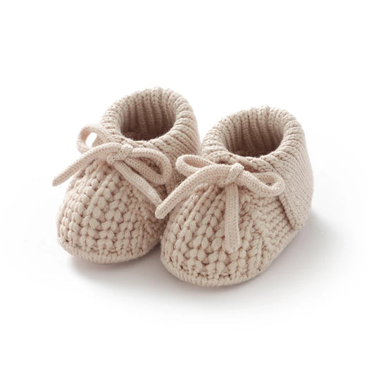 Baby Shoes Knitted Infant Child Bed Footwear 0-18M Cute Turn-down Breathable Newborn Boys Girls Walk Boots Fashion Solid Bandage