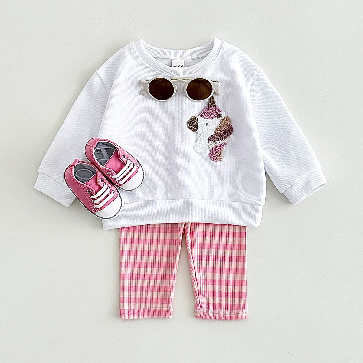 Baby Boy Clothes Sets Newborn 2Pcs Cartoon Embroidery Long Sleeve Infant Top Pants Fall Warm Clothes Autumn Baby Girl Clothes