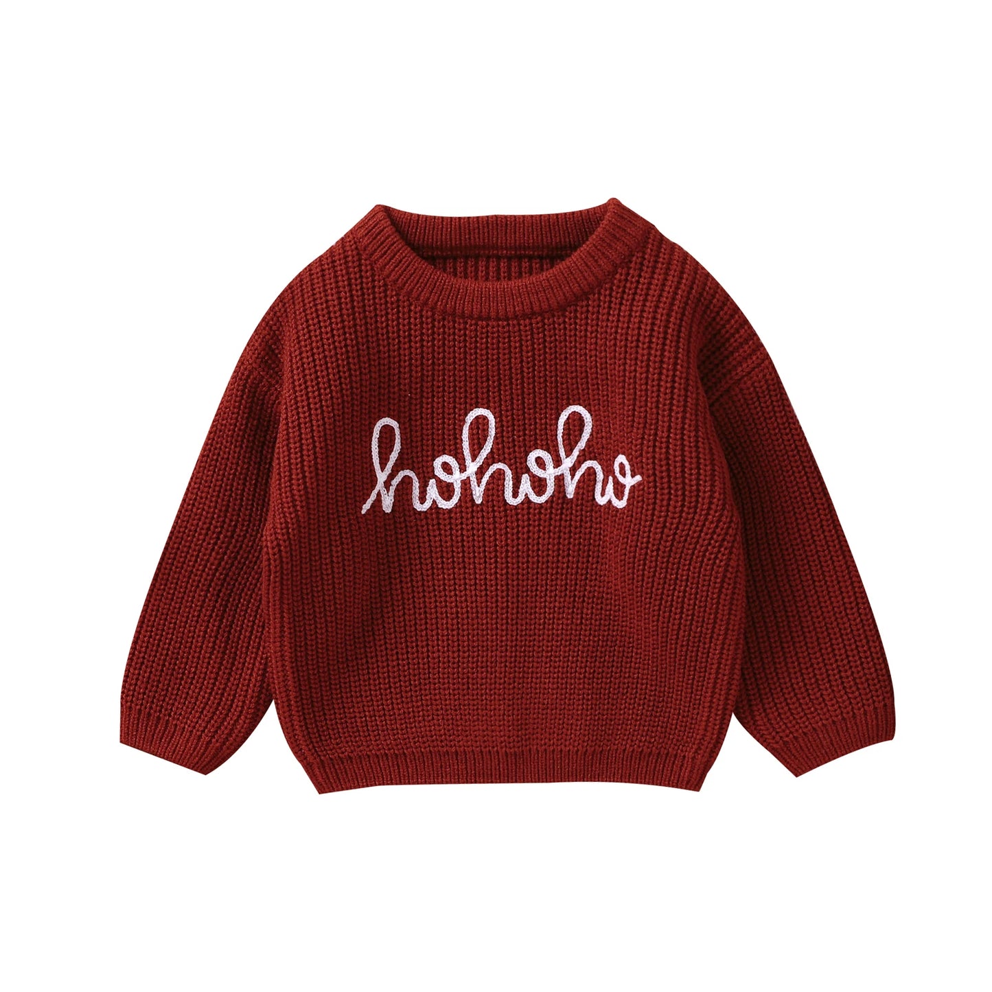 VISgogo 0-3 Years Baby Christmas Sweater Long Sleeve Crew Neck Letters Winter Pullover Sweater Infant Clothes for Girls Boys
