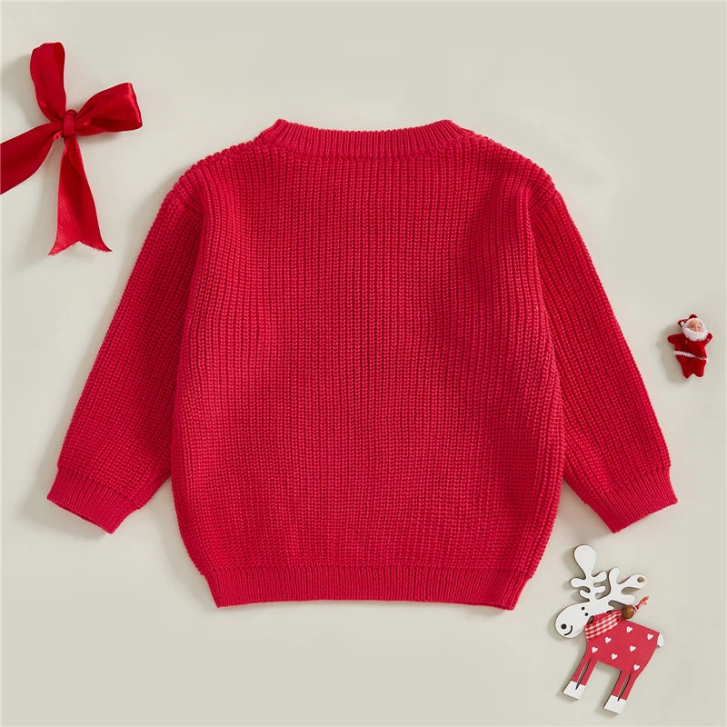 Toddler Newborn Baby Girl Christmas Sweater Long Sleeve Crew Neck Tree Winter Warm Knit Pullover Sweater Infant Clothes