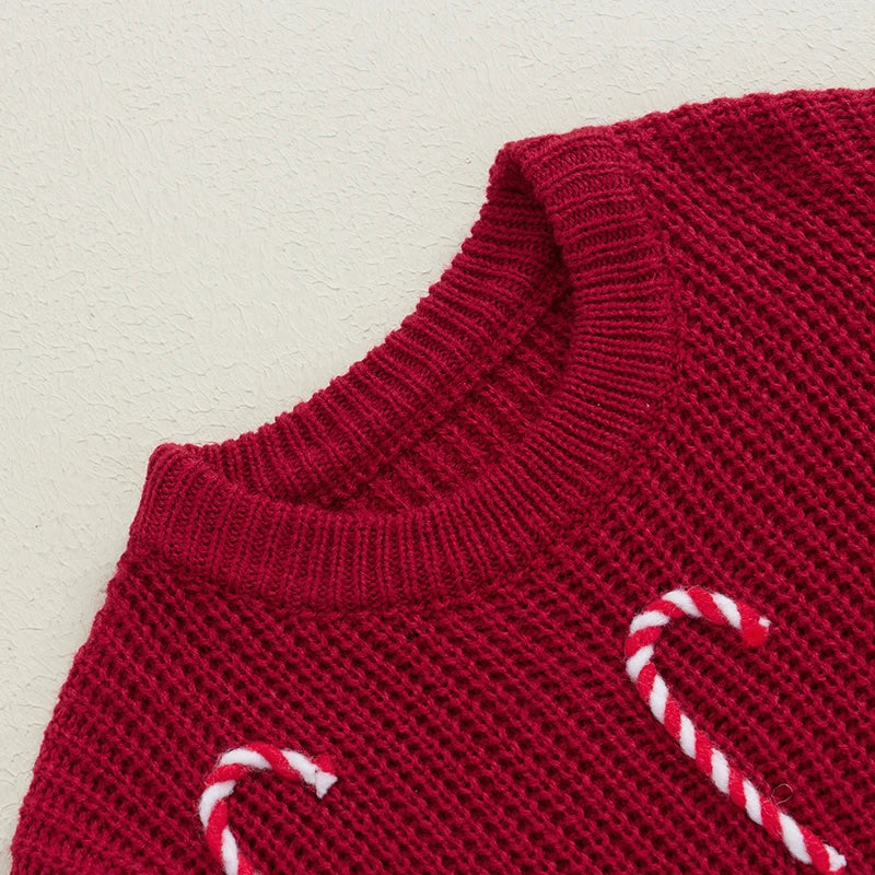 Christmas Sweaters Newborn Infant Knit Wear Toddler Knitting Pullovers Tops Baby Girl Boy Candy Cane Sweaters Kids Sweaters